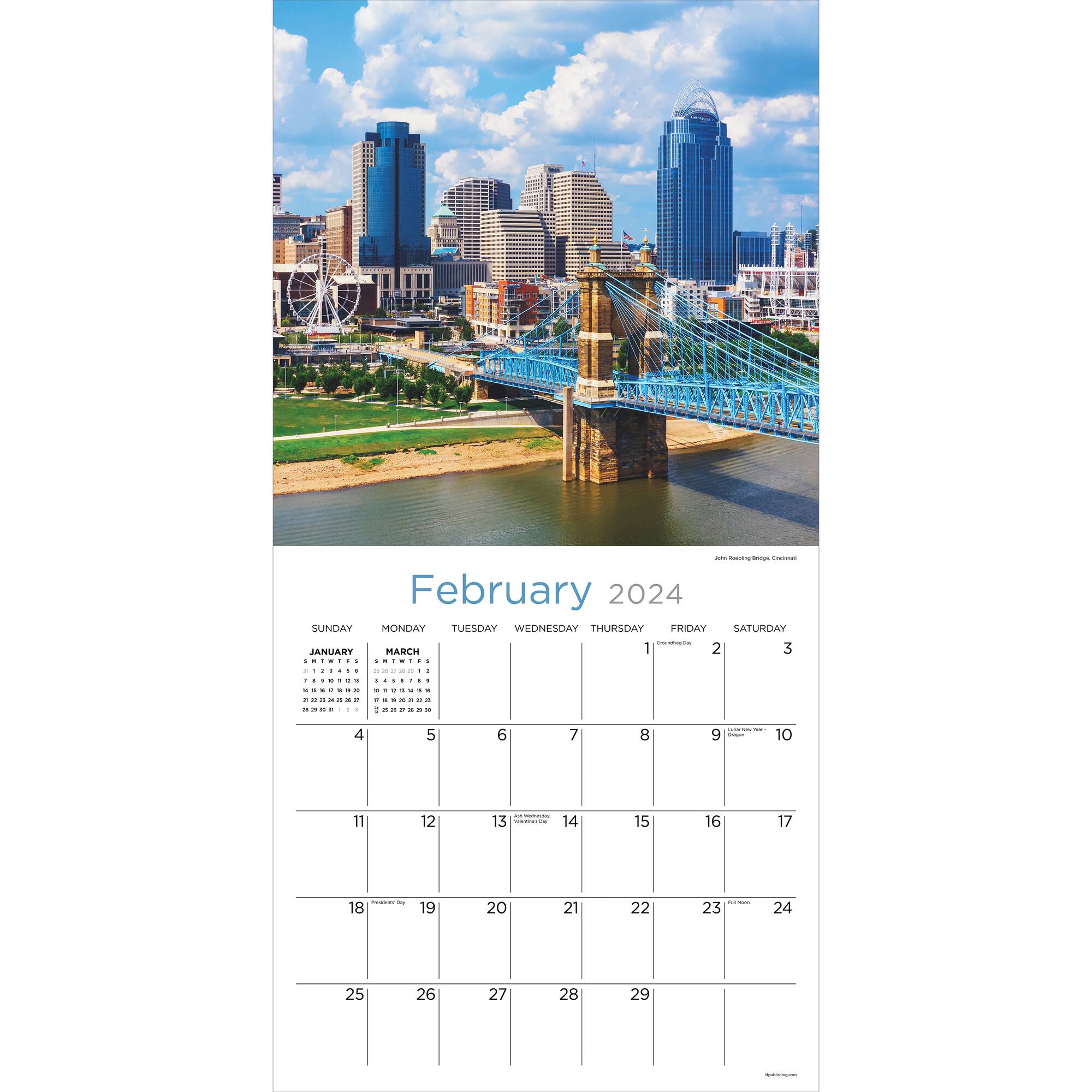 TF Publishing Ohio Wall Calendar